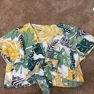 Tropical tie cover up top